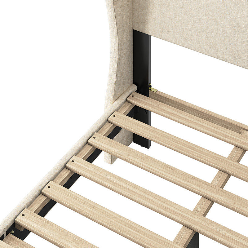 Baotist Upholstered Wingback Platform Bed