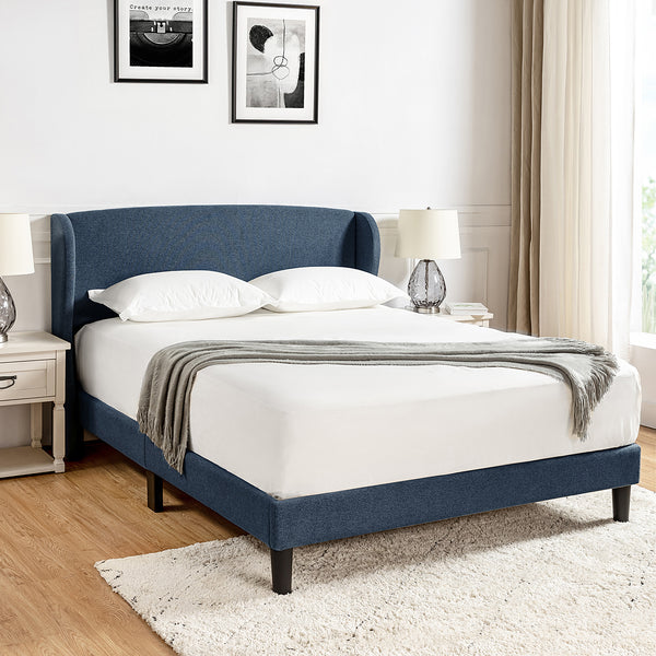 Baotist Upholstered Wingback Platform Bed