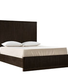 Modern Solid Wood Fluted Bed with Oak Texture