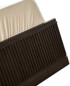 Modern Solid Wood Fluted Bed with Oak Texture