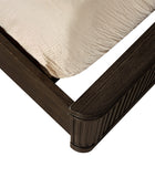 Modern Solid Wood Fluted Bed with Oak Texture