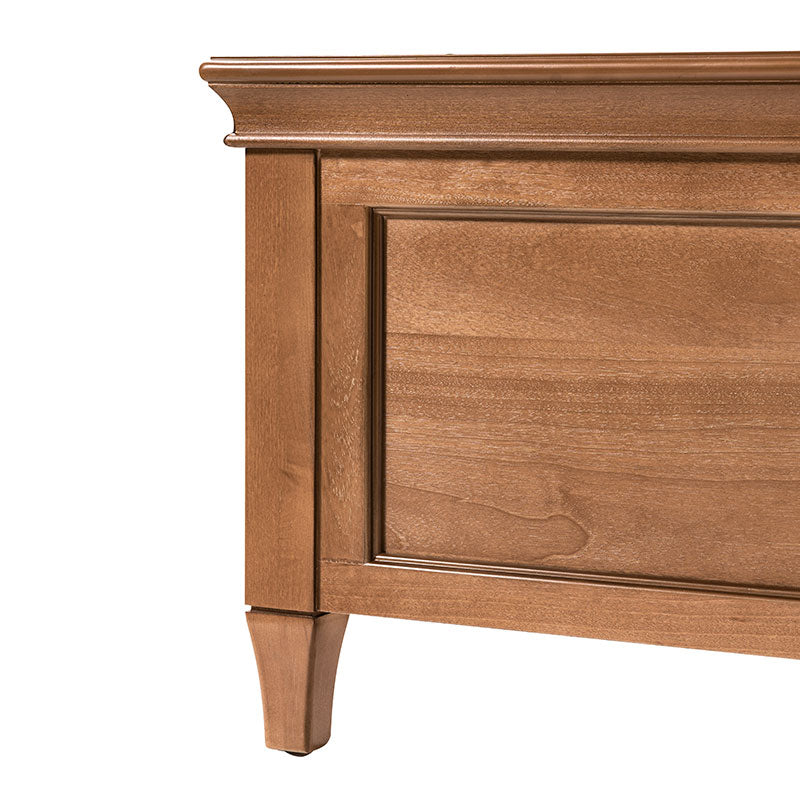 Transitional Solid Wood Bed with Upholstered Headboard