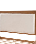 Transitional Solid Wood Bed with Upholstered Headboard