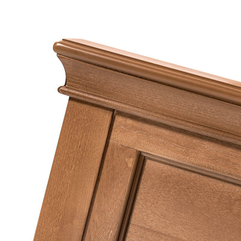 Transitional Solid Wood Bed with Upholstered Headboard