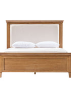 Traditional Solid Wood Bed with Upholstered Headboard