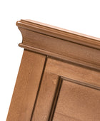 Transitional Solid Wood Bed with Upholstered Headboard