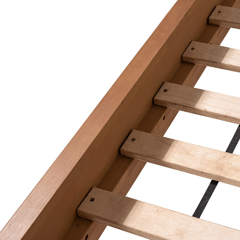 Transitional Solid Wood Bed with Upholstered Headboard