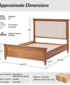 Transitional Solid Wood Bed with Upholstered Headboard