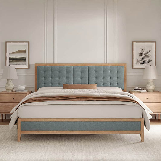 Sabina Upholstered Platform Adjustable Headboard Bed