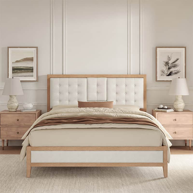 Sabina Upholstered Platform Adjustable Headboard Bed