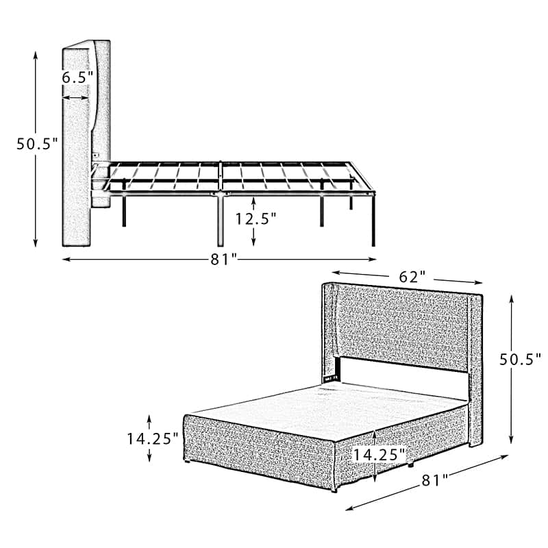 Alexander 2 Piece Bedroom Set - Bed With Slipcover