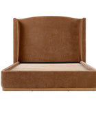 Brandon Modern Upholstered wingback Bed in Chenille