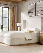 Brandon Modern Upholstered wingback Bed in Chenille