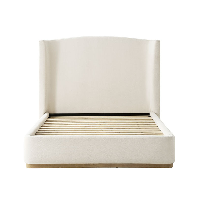 Brandon Modern Upholstered wingback Bed in Chenille