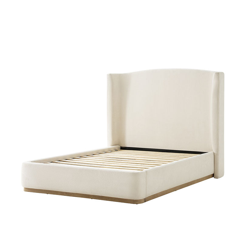 Brandon Modern Upholstered wingback Bed in Chenille