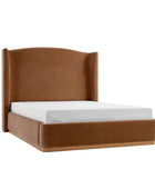 Brandon Modern Upholstered wingback Bed in Chenille