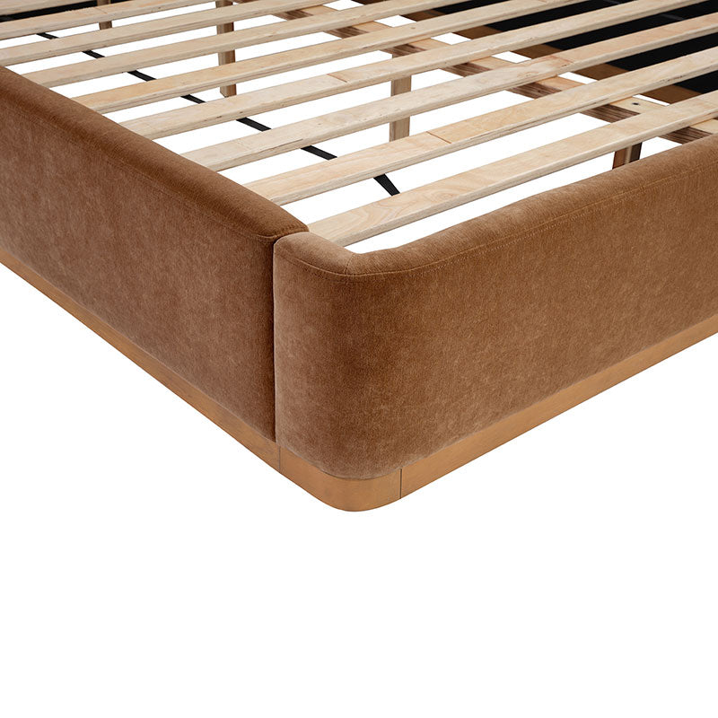 Brandon Modern Upholstered wingback Bed in Chenille