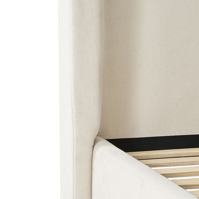 Brandon Modern Upholstered wingback Bed in Chenille