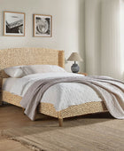 Coastal Charm: Julius Dark Brown Bed with Braided Camber Headboard