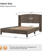 Coastal Charm: Julius Dark Brown Bed with Braided Camber Headboard