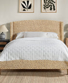 Coastal Charm: Julius Dark Brown Bed with Braided Camber Headboard