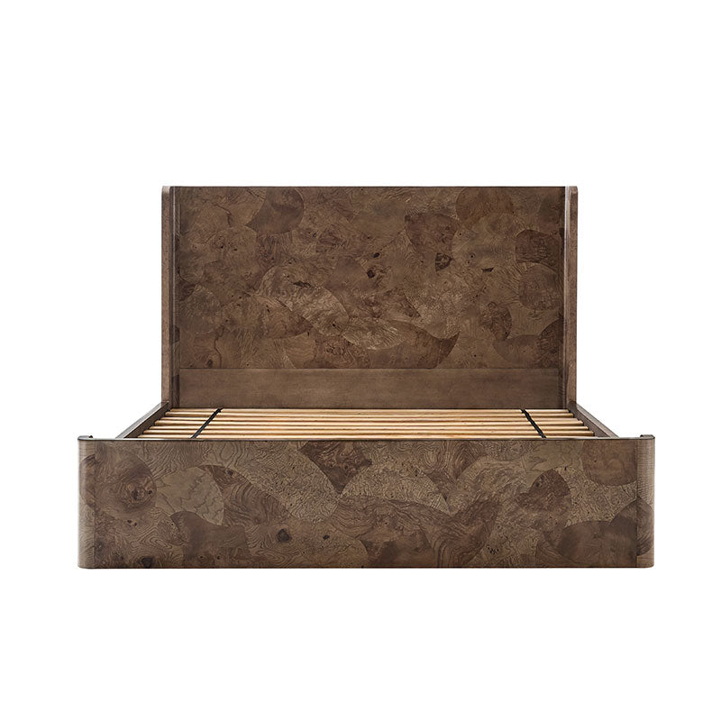 Virel Modern Marquetry Wingback Bed