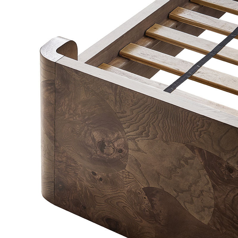 Virel Modern Marquetry Wingback Bed