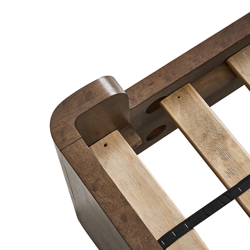 Virel Modern Marquetry Wingback Bed