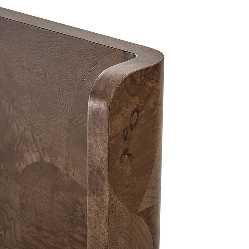 Virel Modern Marquetry Wingback Bed