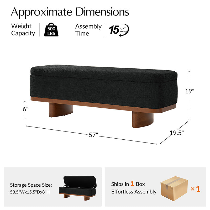 Claire Modern Chenille Upholstered Storage Bench