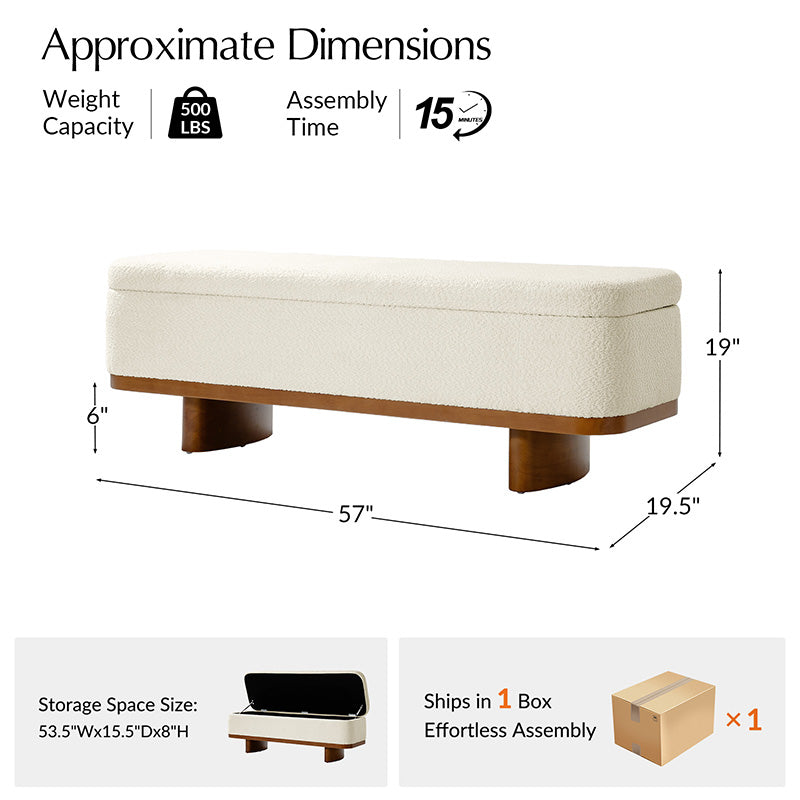 Claire Modern Chenille Upholstered Storage Bench