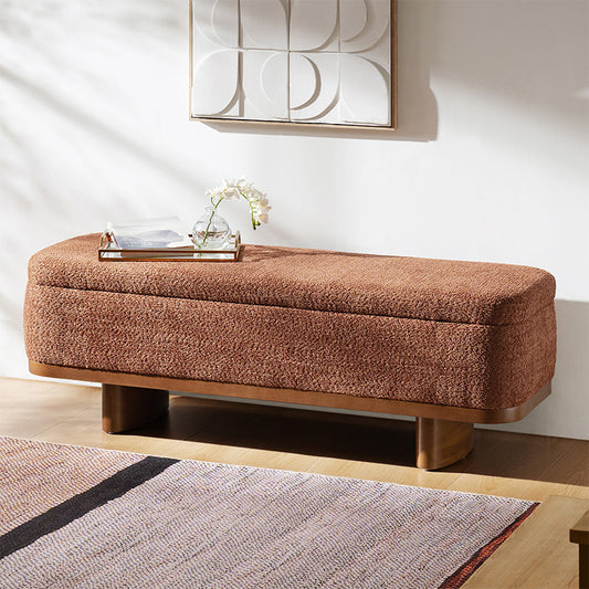 Claire Modern Chenille Upholstered Storage Bench