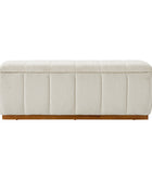 Modern Chenille Storage Bench - No-Assembly Upholstered Seat