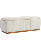 Modern Chenille Storage Bench - No-Assembly Upholstered Seat
