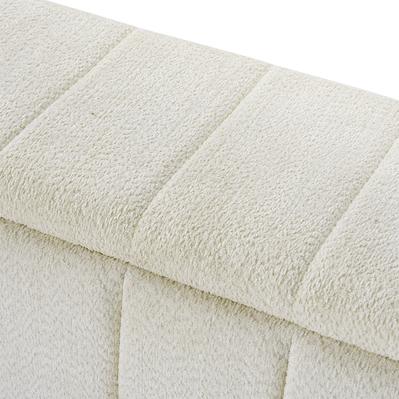 Modern Chenille Storage Bench - No-Assembly Upholstered Seat