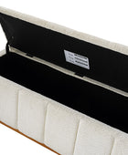 Modern Chenille Storage Bench - No-Assembly Upholstered Seat
