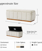 Modern Chenille Storage Bench - No-Assembly Upholstered Seat
