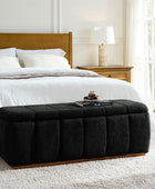 Modern Chenille Storage Bench - No-Assembly Upholstered Seat