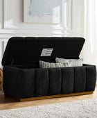 Modern Chenille Storage Bench - No-Assembly Upholstered Seat