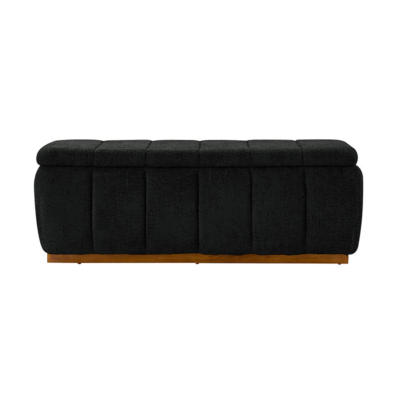 Modern Chenille Storage Bench - No-Assembly Upholstered Seat