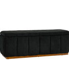 Modern Chenille Storage Bench - No-Assembly Upholstered Seat