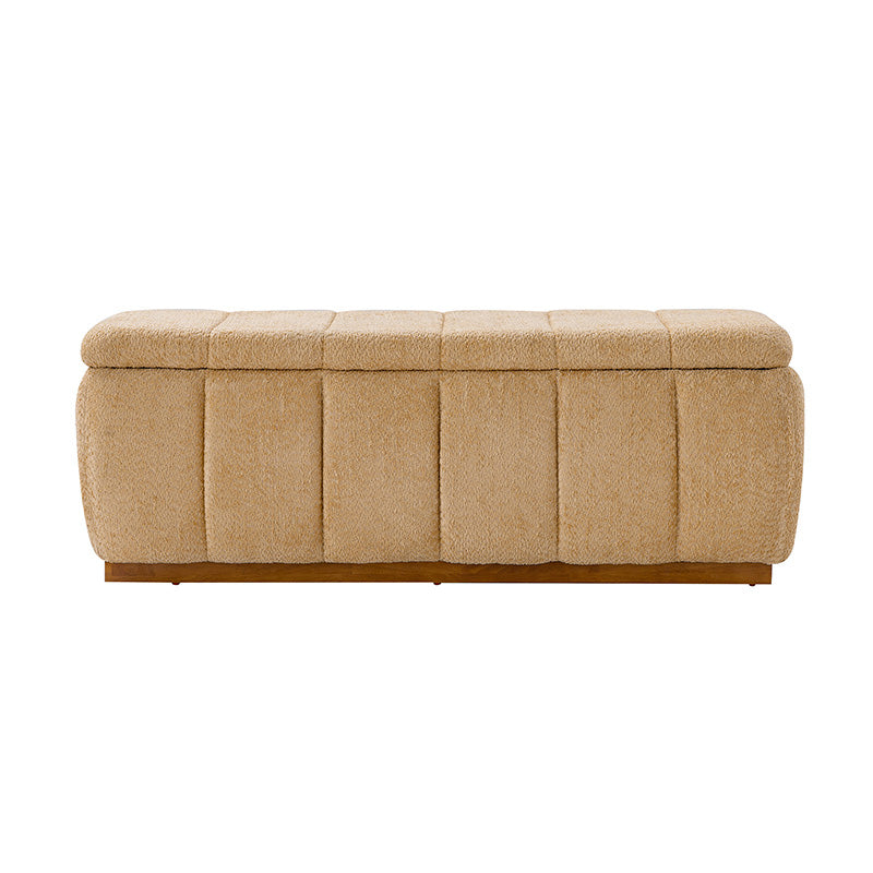 Modern Chenille Storage Bench - No-Assembly Upholstered Seat