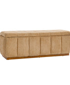 Modern Chenille Storage Bench - No-Assembly Upholstered Seat