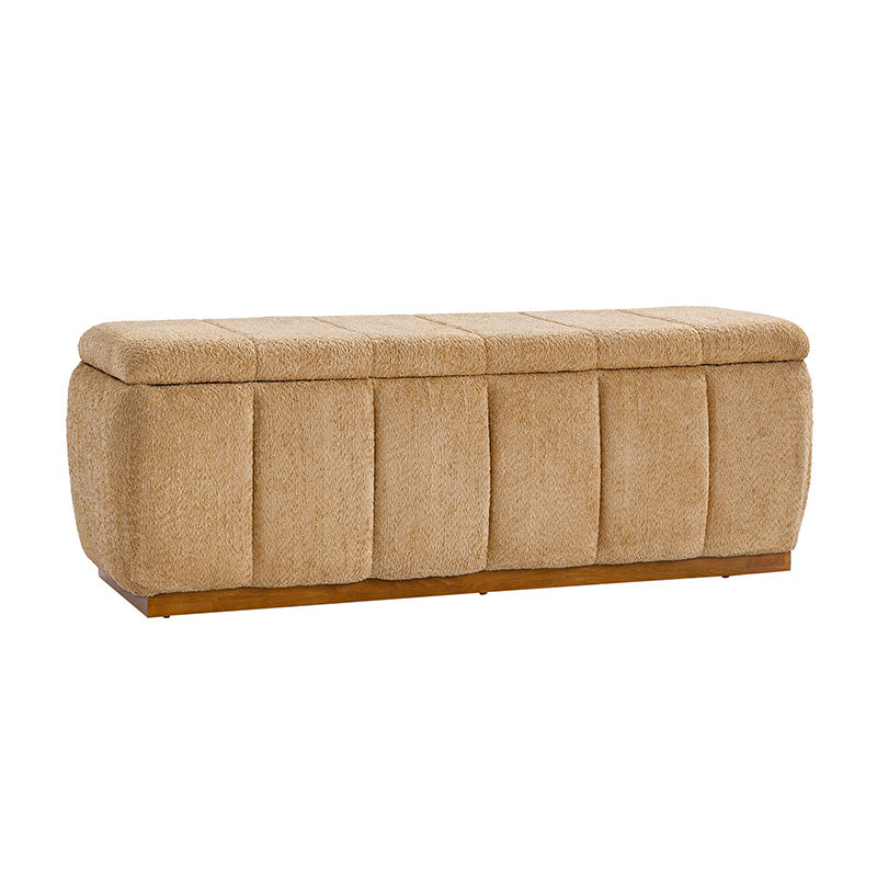 Modern Chenille Storage Bench - No-Assembly Upholstered Seat