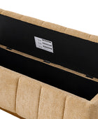 Modern Chenille Storage Bench - No-Assembly Upholstered Seat