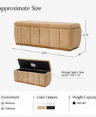 Modern Chenille Storage Bench - No-Assembly Upholstered Seat