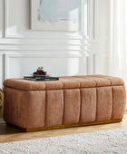 Modern Chenille Storage Bench - No-Assembly Upholstered Seat