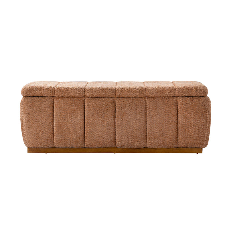 Modern Chenille Storage Bench - No-Assembly Upholstered Seat