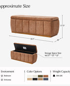 Modern Chenille Storage Bench - No-Assembly Upholstered Seat
