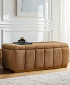 Modern Chenille Storage Bench - No-Assembly Upholstered Seat